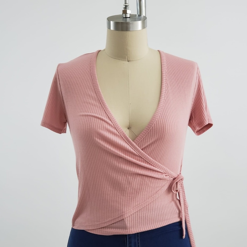 Knit V-Neck Mauve